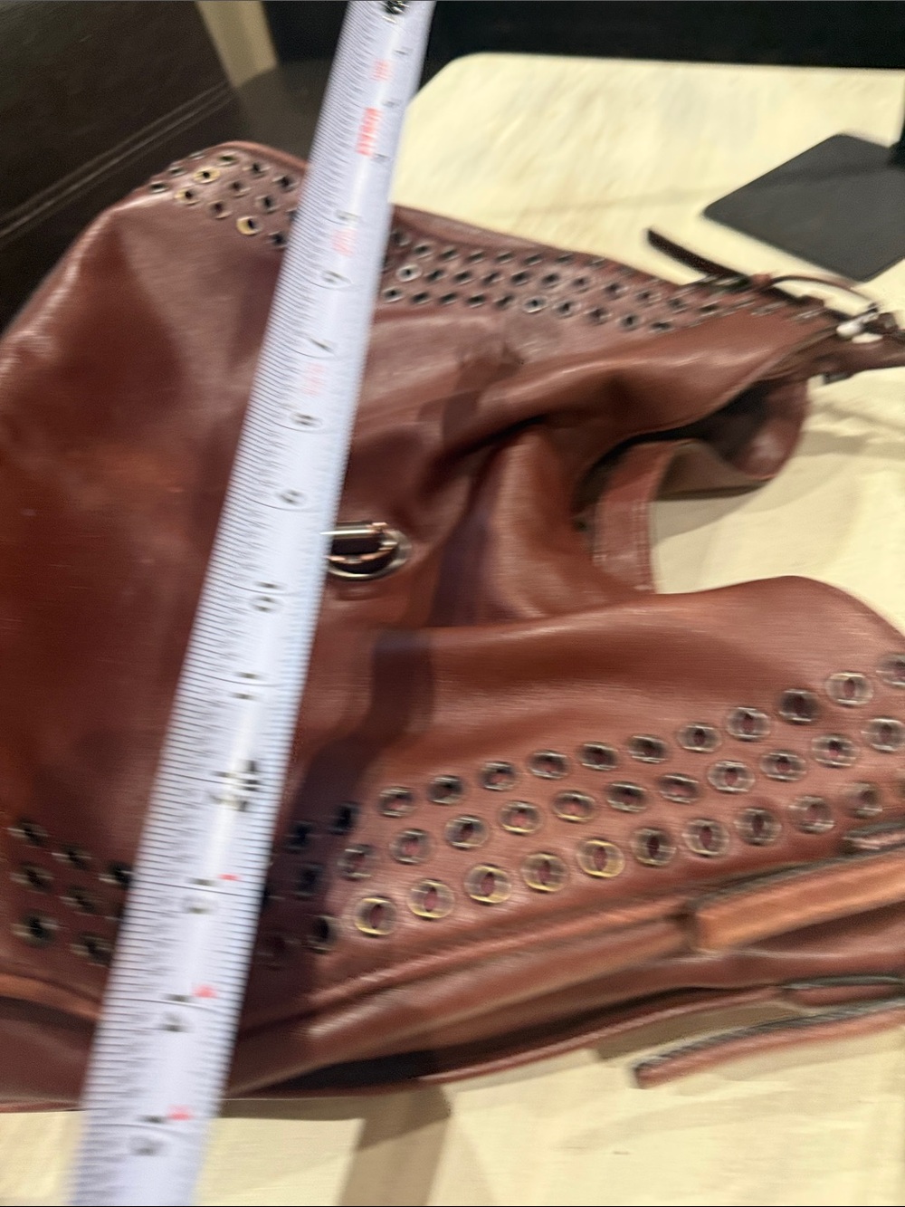 Coach Madison Large Studded Leather Hobo Brown - Picture 16 of 16